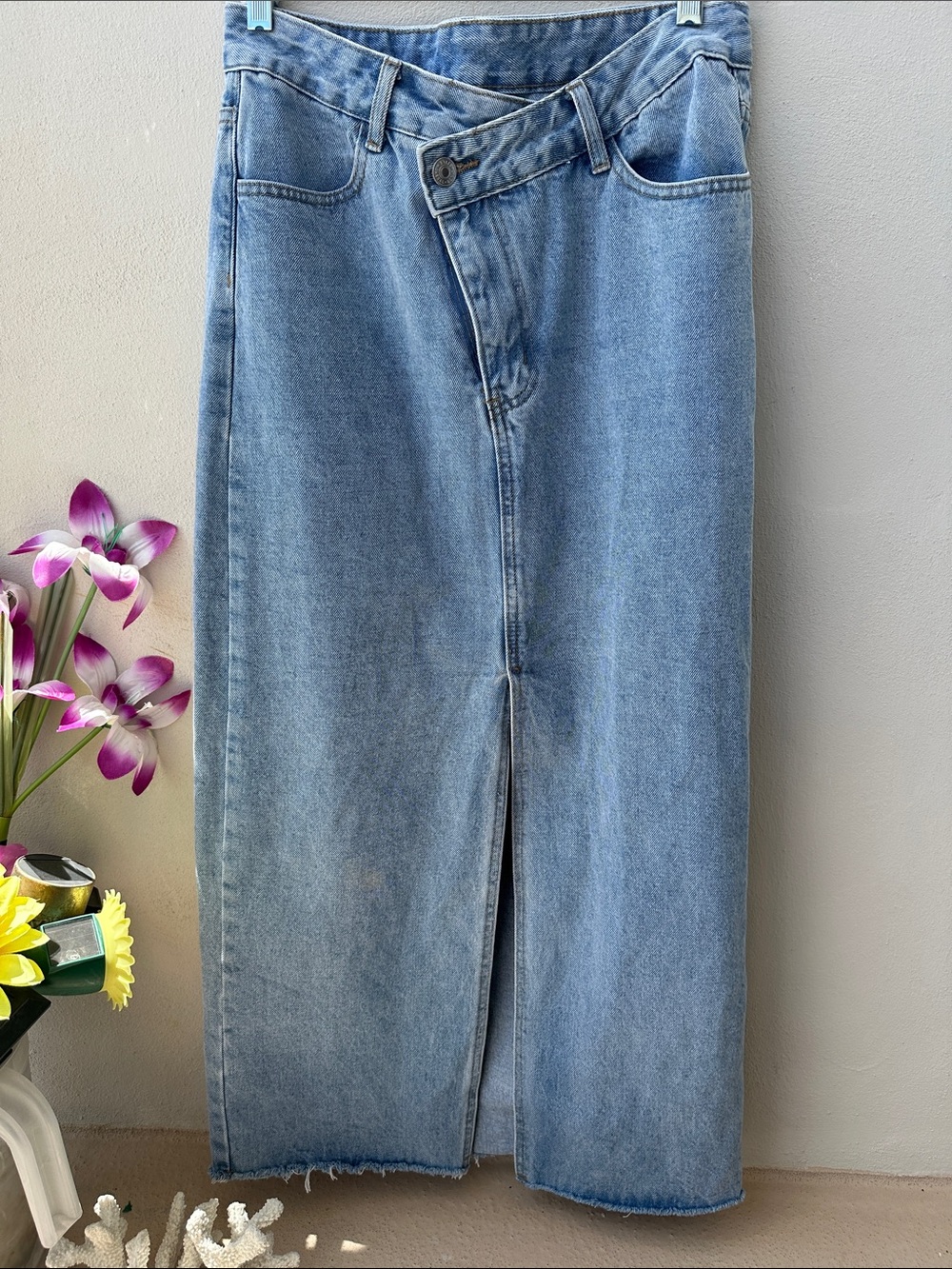 SHEIN Blue Denim Jean maxi skirt